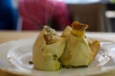 objednané menu - palačinka se špenátem a ricotou
